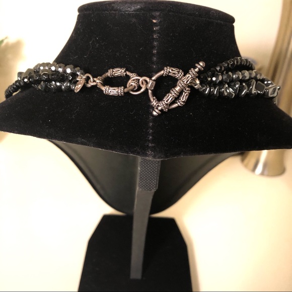 Silpada 3 strand black onyx and hematite necklace - Picture 4 of 5